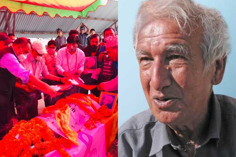 रत्न शमशेरको पार्थिव शरीरमा गगन थापाले ओढाए राष्ट्रिय झन्डा 
