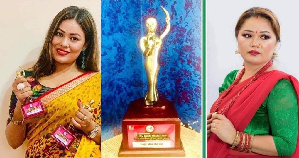 छायांछबि तिज म्यूज़िक अवार्ड बाट बेलायतकी ज्योति सम्मानित 