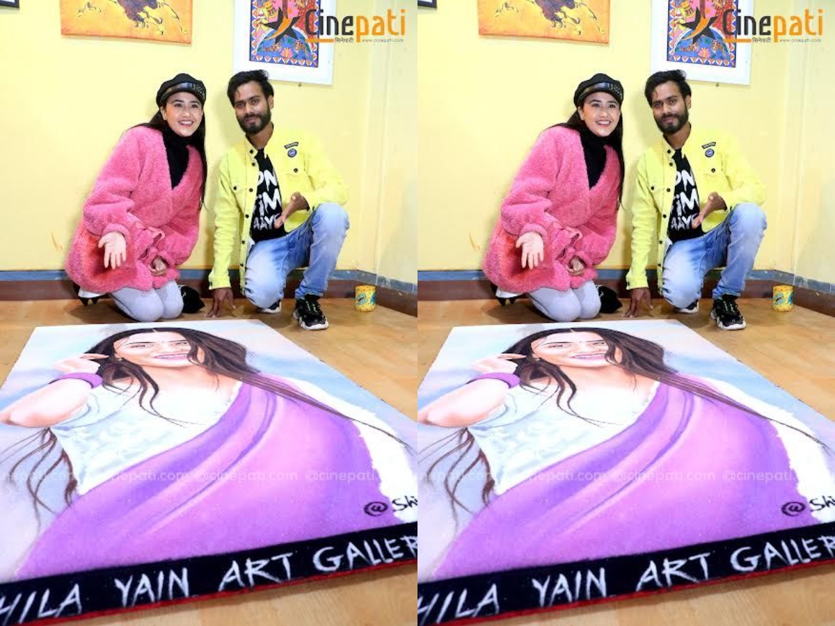 स्वस्तिमाको रंगोली बनाएर गिनिज बुकमा नाम राख्ने तयारीमा भारतिय कलाकार