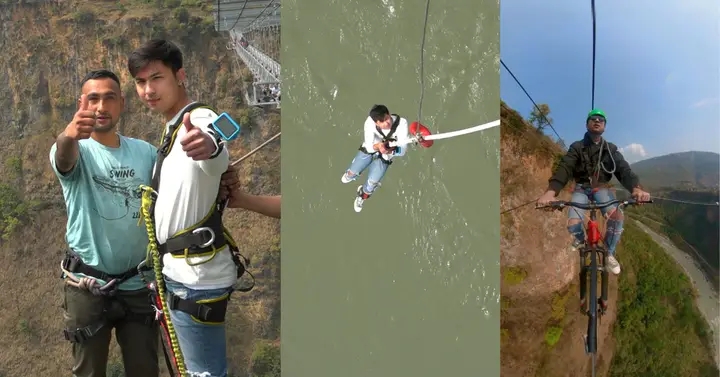  कुस्माको बन्जी जम्प तथा स्काई साइक्लिङमा रमाउँदै अनमोल