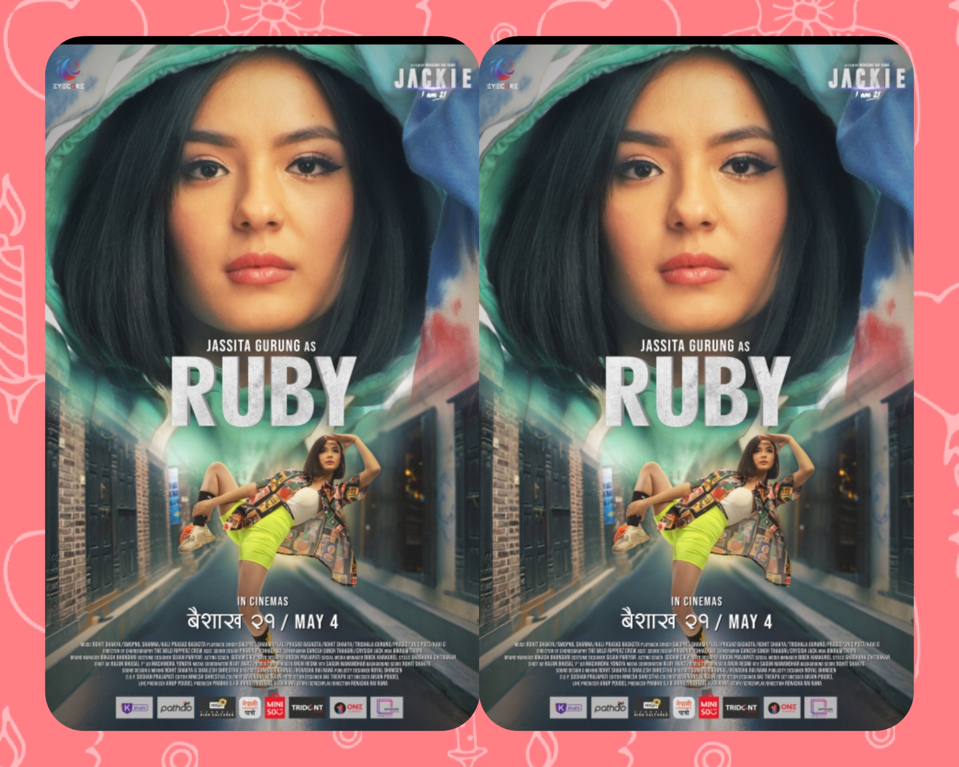  &lsquo;ज्याकीः आई एम ट्वान्टी वान&rsquo;को फर्स्टलुकमा जसिता `रुवि&acute; को पात्रमा