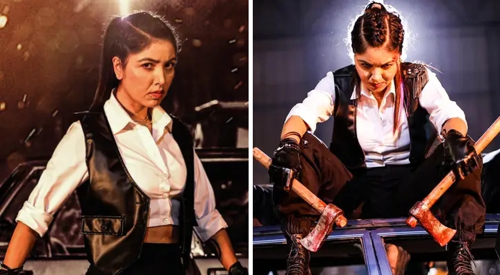 `दान्भी&acute; पोस्टरमा एक्सन लेडीको अवतारमा पूजा 