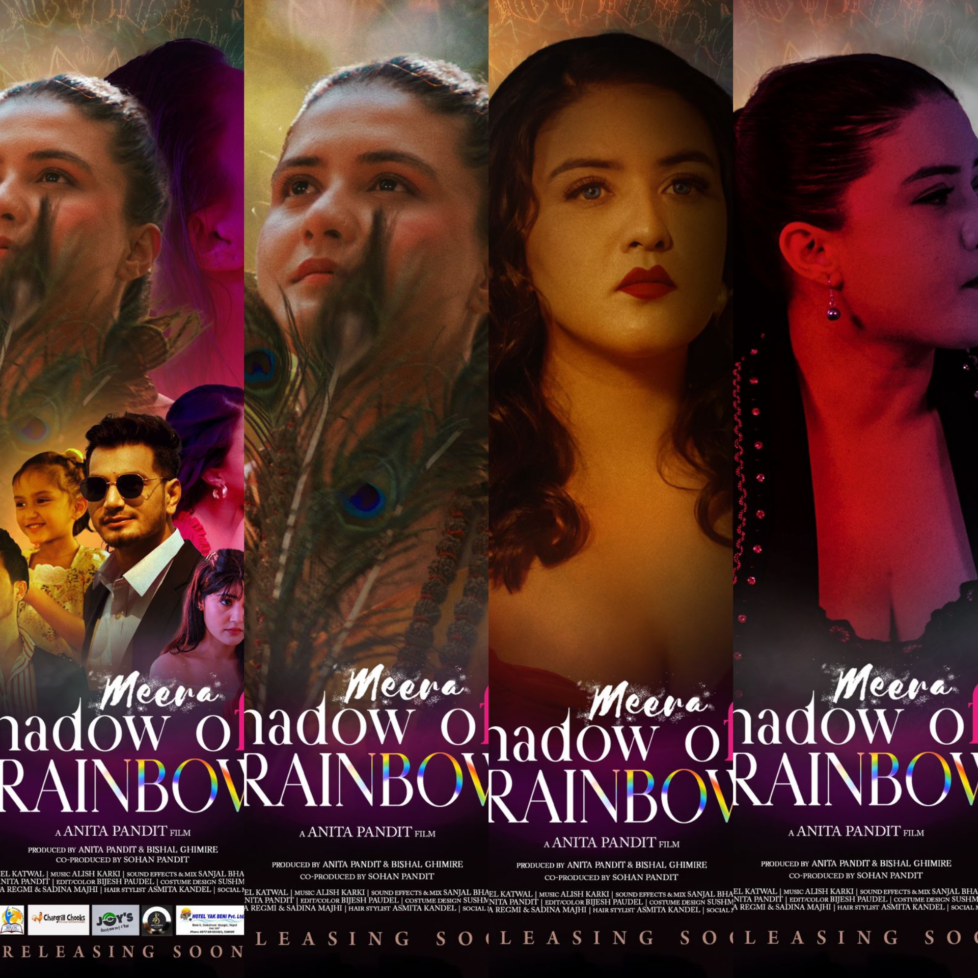 फिल्म &lsquo;मीरा : स्याडो अफ अ रेन्बो&rsquo;को पोस्टर, अनिता र सुरवीना रोमान्टिक भावमा