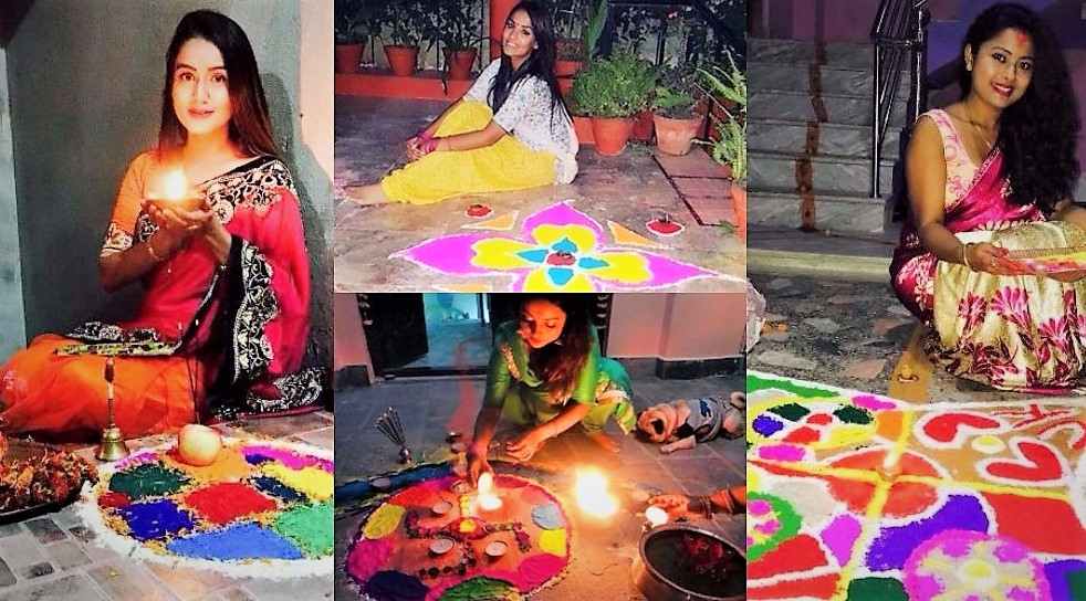 नायिकाहरुको तिहार, कस्को रंङगोली राम्रो ? (फोटो फिचर) 